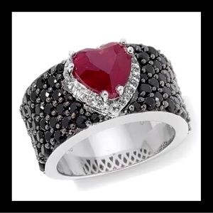 Victoria Wieck 2.54 Ruby, Spinel, Topaz Heart Ring
